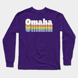 Omaha // Retro Typography Design Long Sleeve T-Shirt